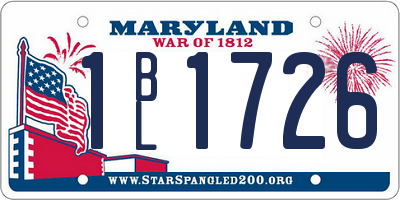 MD license plate 1BL1726