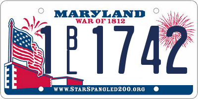 MD license plate 1BL1742