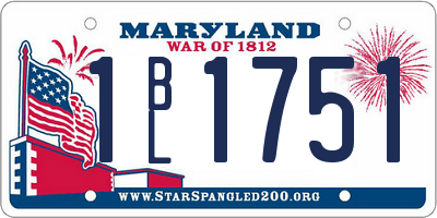 MD license plate 1BL1751