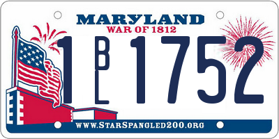 MD license plate 1BL1752