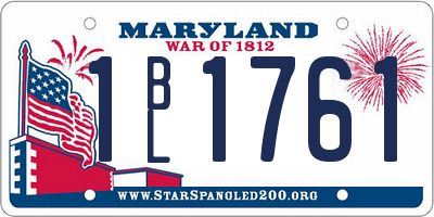 MD license plate 1BL1761