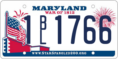 MD license plate 1BL1766