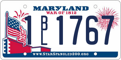 MD license plate 1BL1767