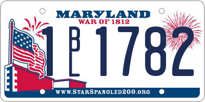 MD license plate 1BL1782