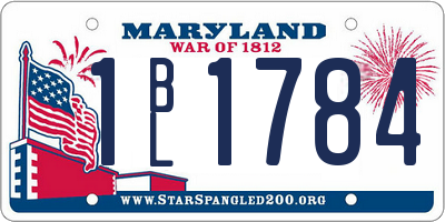 MD license plate 1BL1784