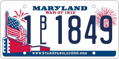 MD license plate 1BL1849
