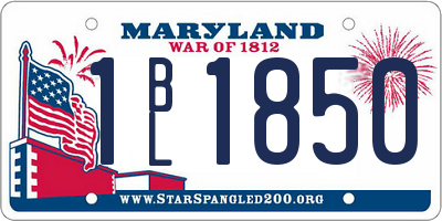MD license plate 1BL1850