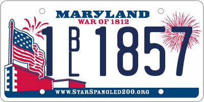 MD license plate 1BL1857