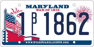 MD license plate 1BL1862