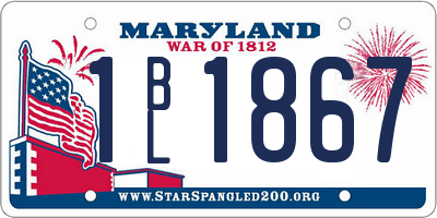 MD license plate 1BL1867