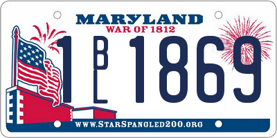 MD license plate 1BL1869