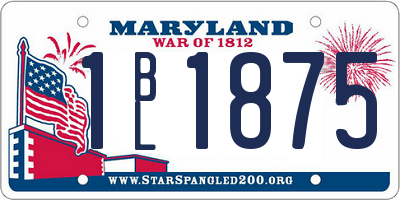 MD license plate 1BL1875