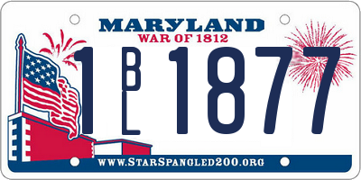 MD license plate 1BL1877