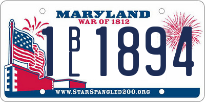 MD license plate 1BL1894