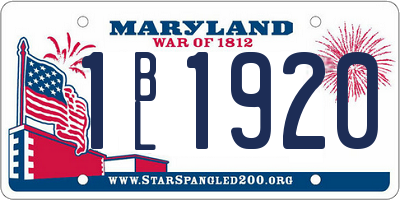 MD license plate 1BL1920
