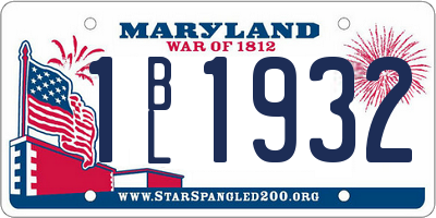 MD license plate 1BL1932