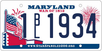 MD license plate 1BL1934