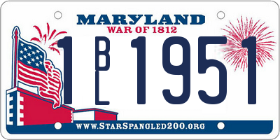 MD license plate 1BL1951