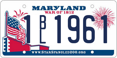 MD license plate 1BL1961