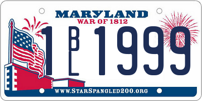 MD license plate 1BL1999