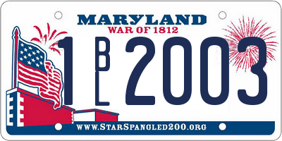 MD license plate 1BL2003