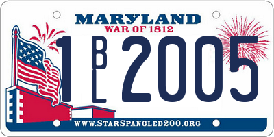 MD license plate 1BL2005