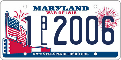 MD license plate 1BL2006