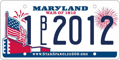 MD license plate 1BL2012