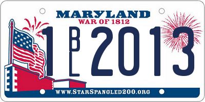 MD license plate 1BL2013