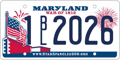 MD license plate 1BL2026