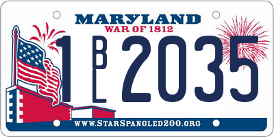 MD license plate 1BL2035