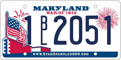 MD license plate 1BL2051