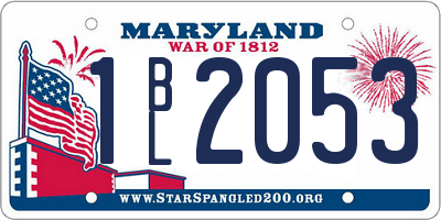 MD license plate 1BL2053