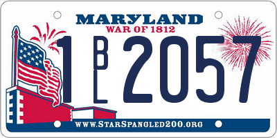 MD license plate 1BL2057