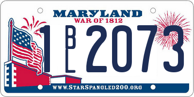MD license plate 1BL2073