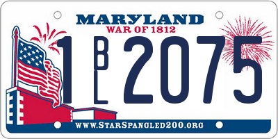 MD license plate 1BL2075
