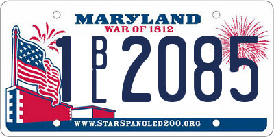 MD license plate 1BL2085