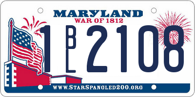 MD license plate 1BL2108
