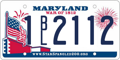 MD license plate 1BL2112