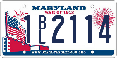 MD license plate 1BL2114