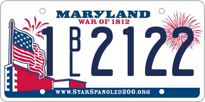 MD license plate 1BL2122