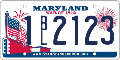MD license plate 1BL2123