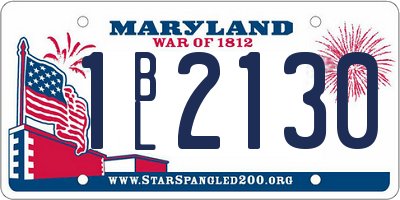 MD license plate 1BL2130