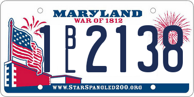 MD license plate 1BL2138