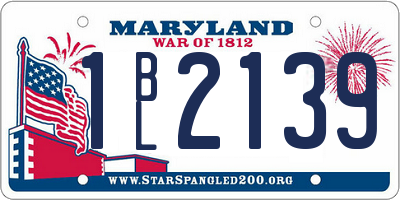 MD license plate 1BL2139