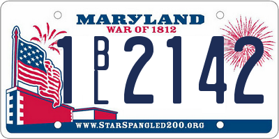 MD license plate 1BL2142