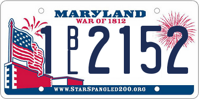 MD license plate 1BL2152