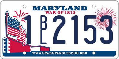 MD license plate 1BL2153