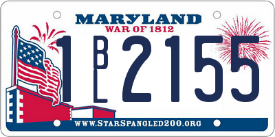 MD license plate 1BL2155