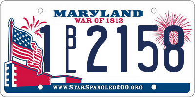 MD license plate 1BL2158